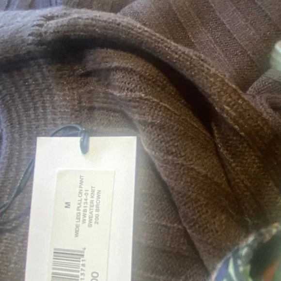 WeWoreWhat Women's Wide Leg Pull On‎ Sweater Knit Pants Size M Brown MSRP $98 - Picture 4 of 4